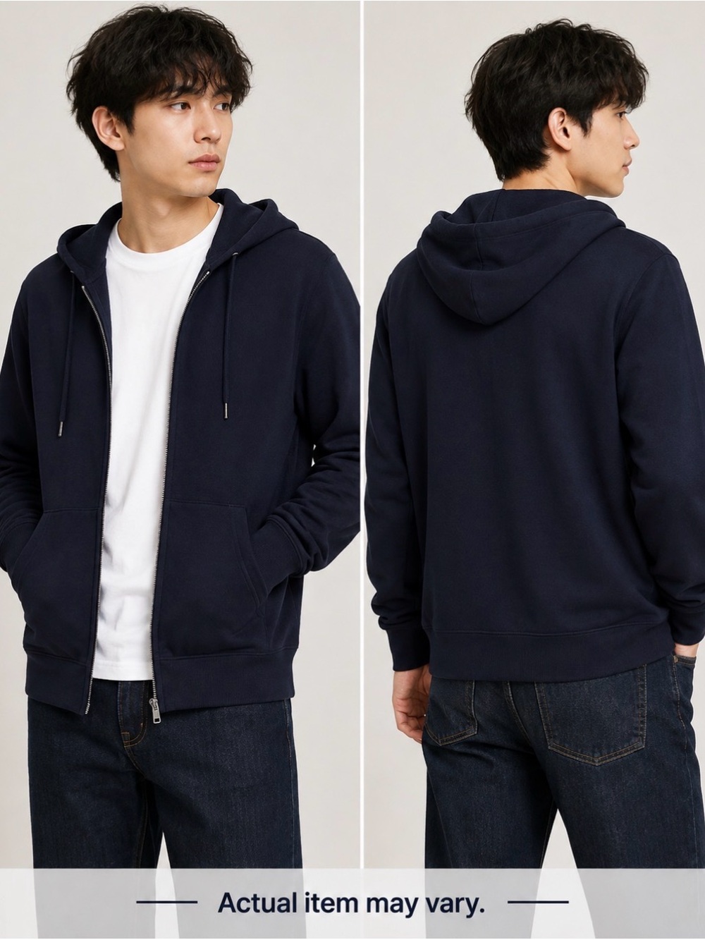 UNIQLO Men’s Navy Blue Full Zip Hoodie Size L NWOT